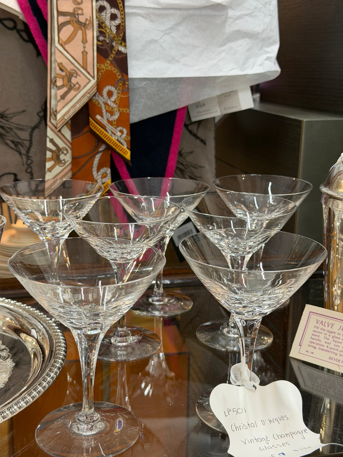 Cristal D'Arques Vintage Champagne Glasses | Set of 7