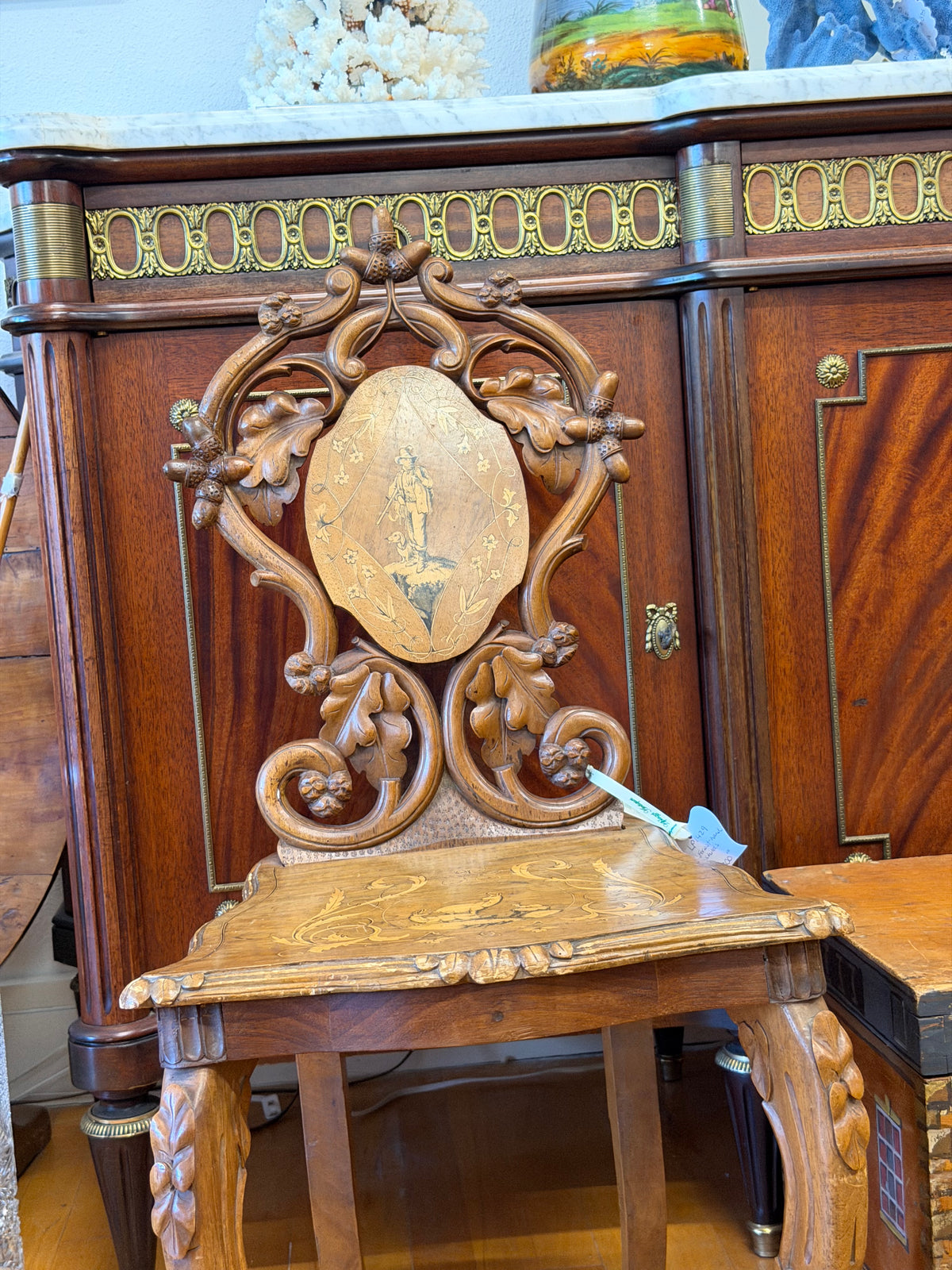 Black Forest Hand Carved Childs Chair