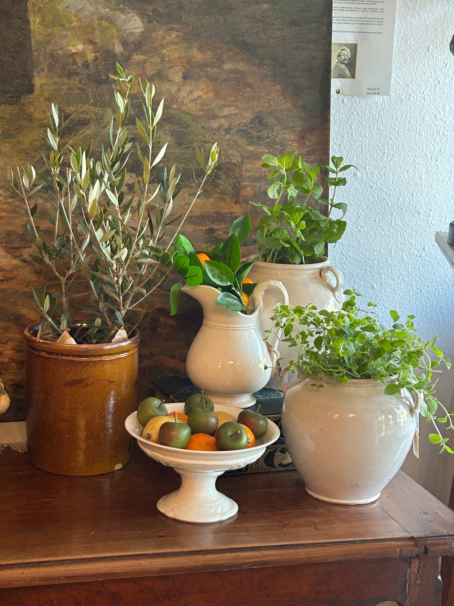 White Antique French pitcher