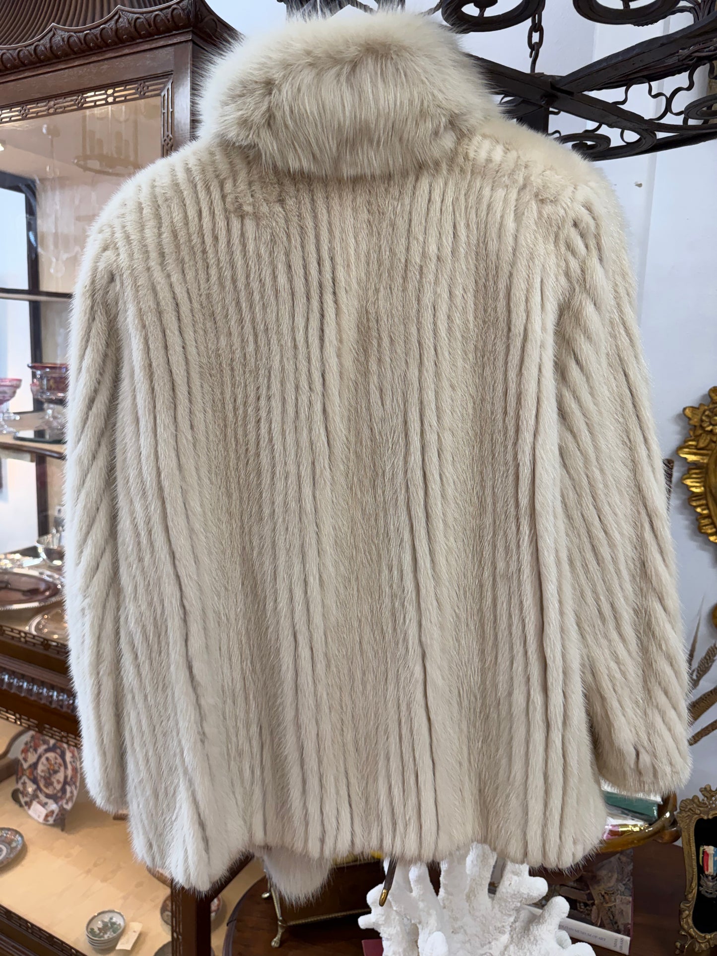 Mink and Fox Brocade Coat, M