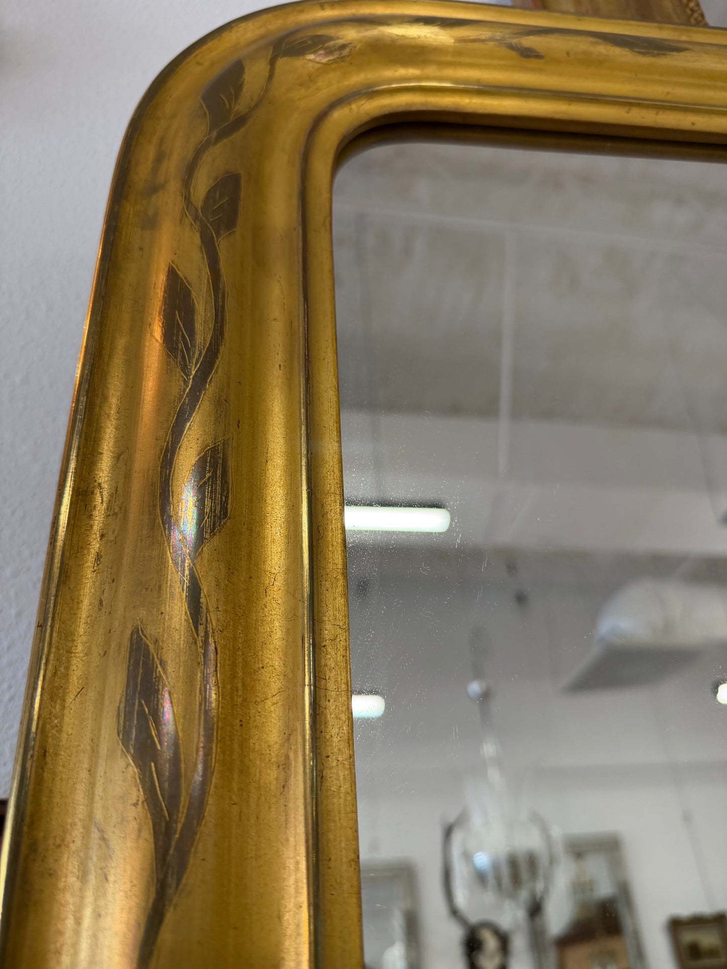 French Louis Xvi Style Gilt-Painted Gold Mirror