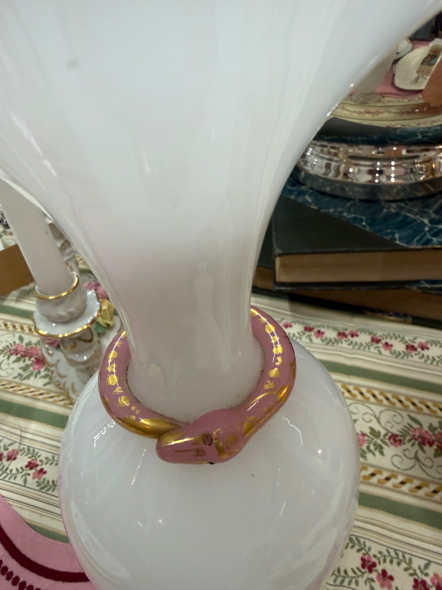 Opaline Vase With Snake