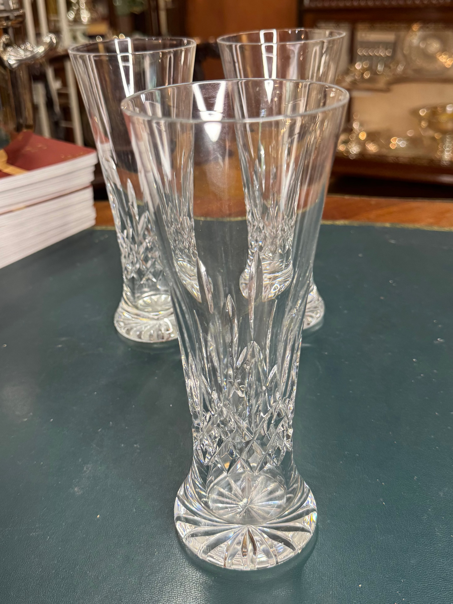 Set of 3 Antique Waterford Crystal Pilsner Glasses