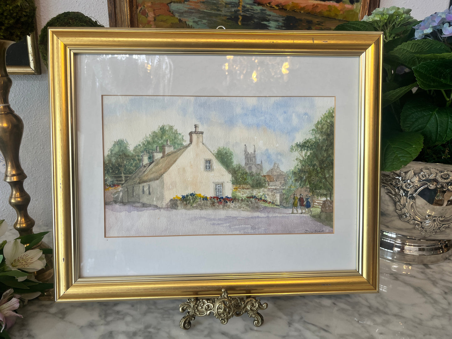 English watercolor, signed