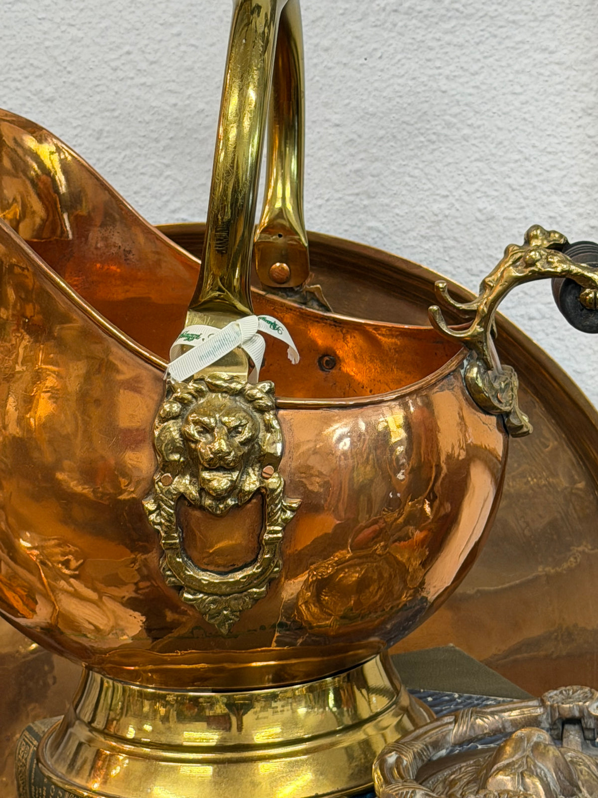Antique Brass Coal Scuttle Copper and Brass