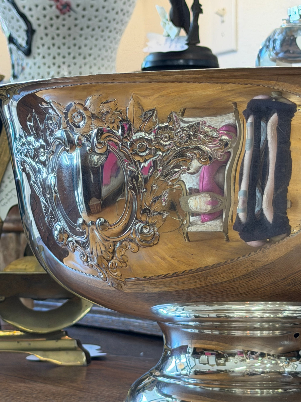 Large Silver Plate Punch Bowl