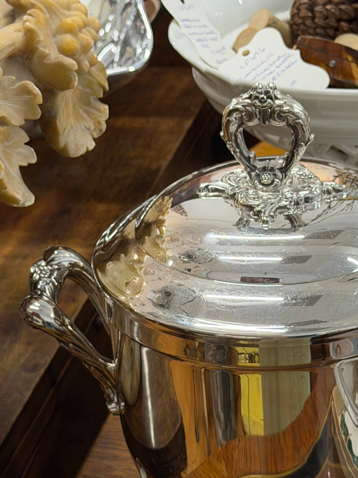 Victorian Style Silverplated Insulated Ice Bucket