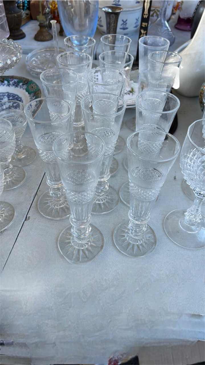 Set of 14 French Champagne Glasses