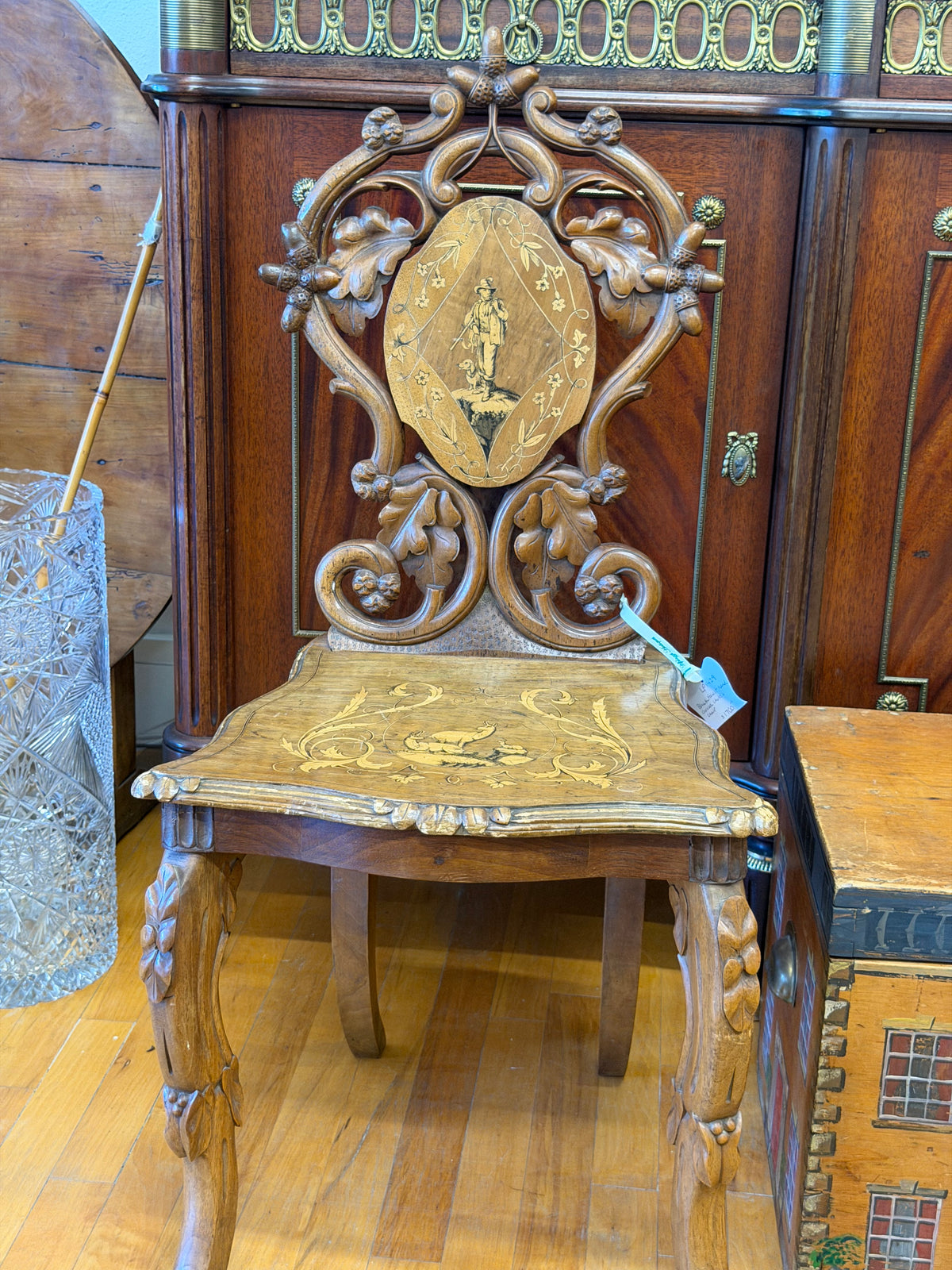 Black Forest Hand Carved Childs Chair