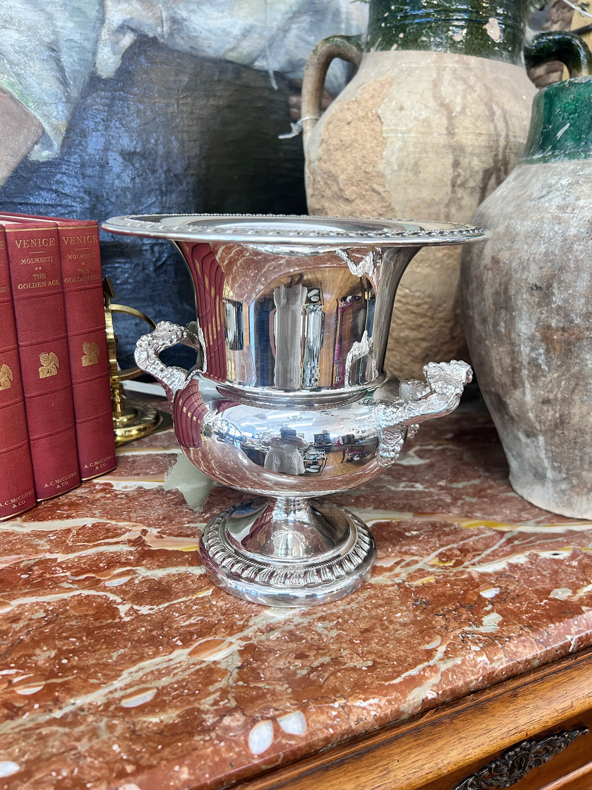 Sheridan Ornate Silverplate Vintage Champagne Cooler