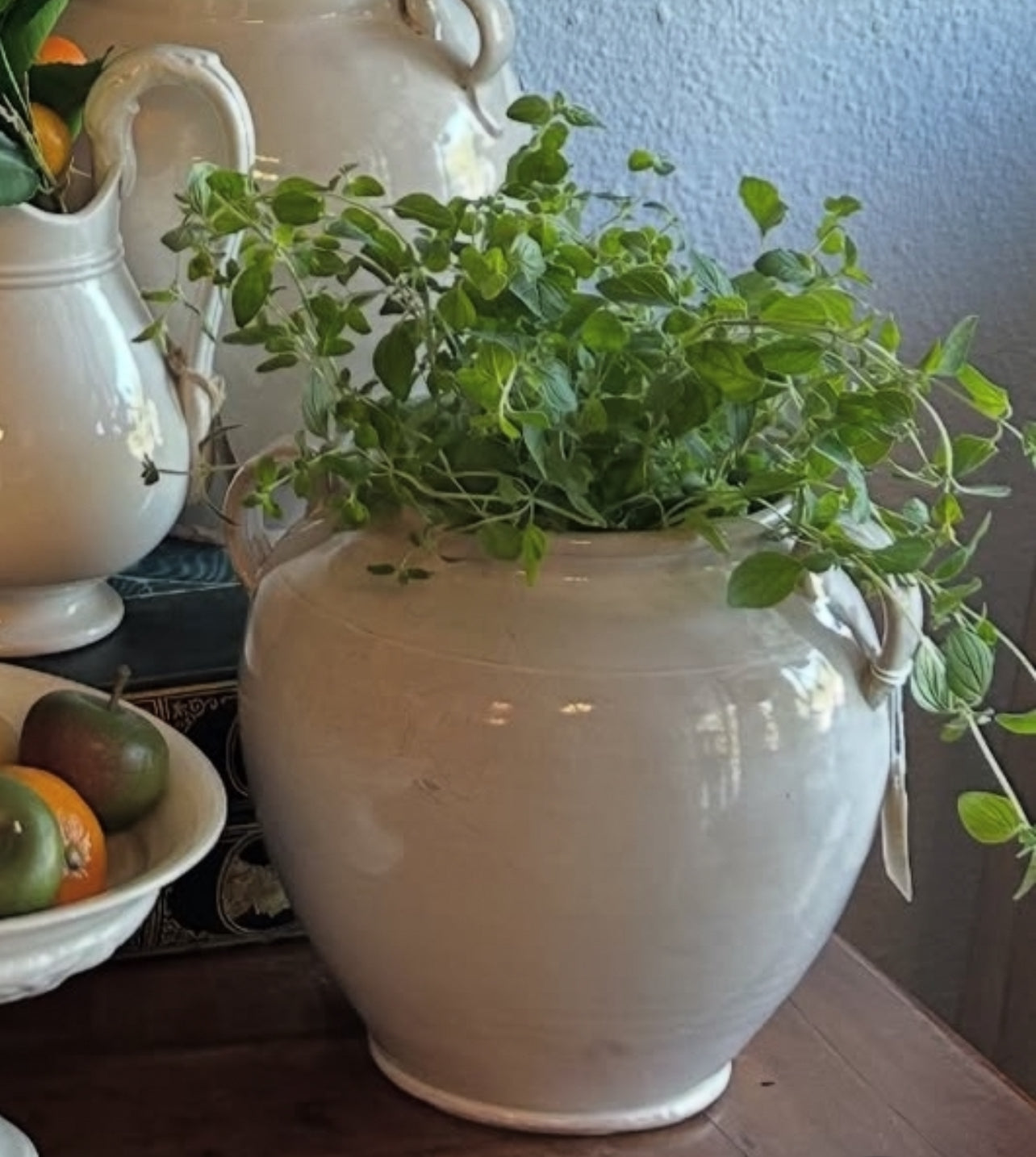 White French Antique confit pot