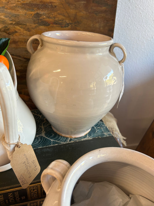 White French Antique  confit pot