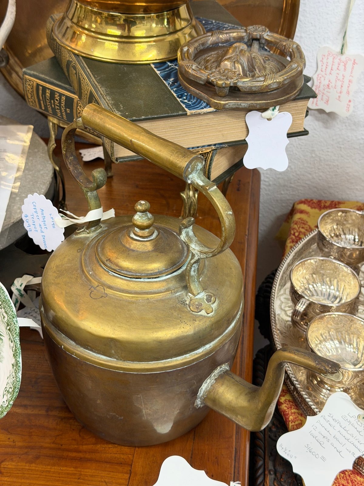 Antique Copper and Brass Teapot