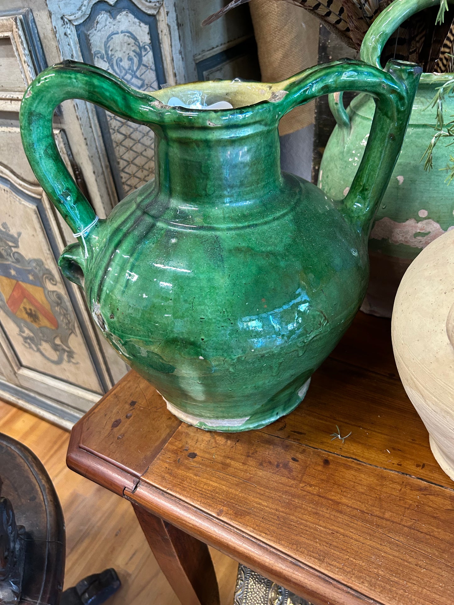 Antique French Castelnaudary  green orjol