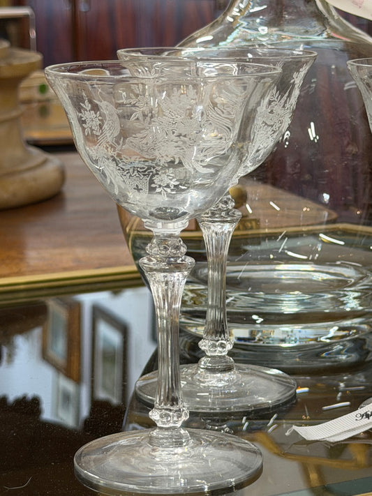 Vintage Persian Pheasant Liquor Glasses by Tiffin-Franciscan | Set of 4