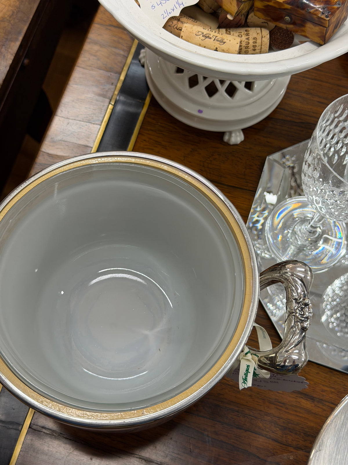 Victorian Style Silverplated Insulated Ice Bucket