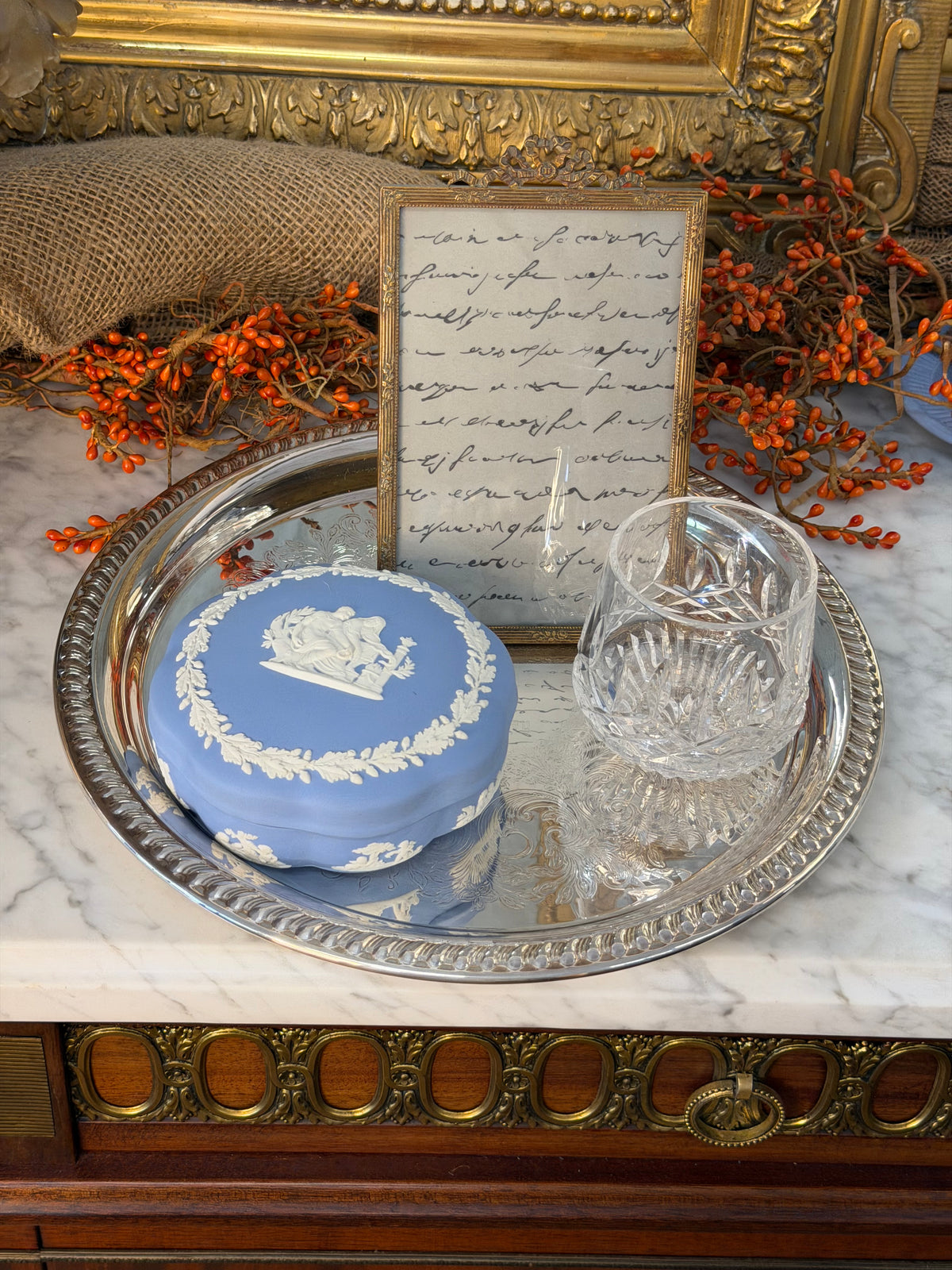 Blue Jasperware by Wedgwood Scalloped Trinket Tray