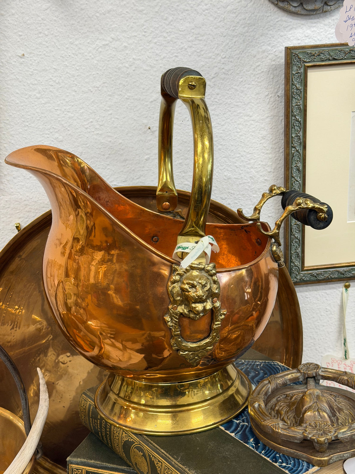 Antique Brass Coal Scuttle Copper and Brass
