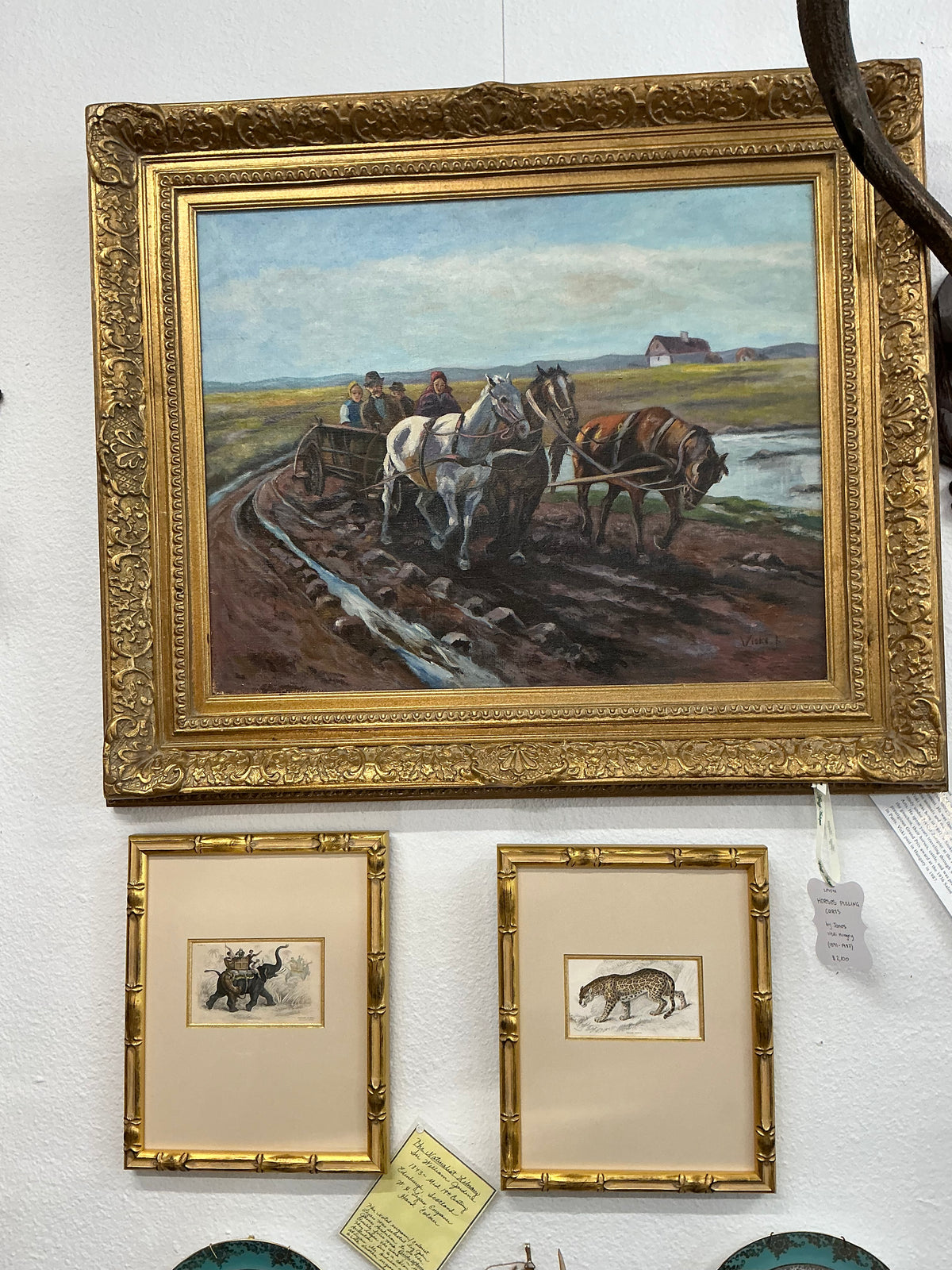 Victorian W.H. Lizars Hand-Colored Etchings Elephant