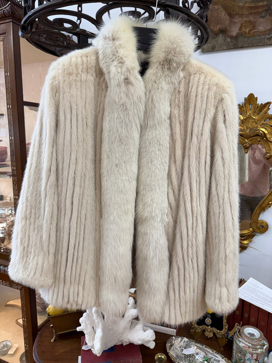 Mink and Fox Brocade Coat, M