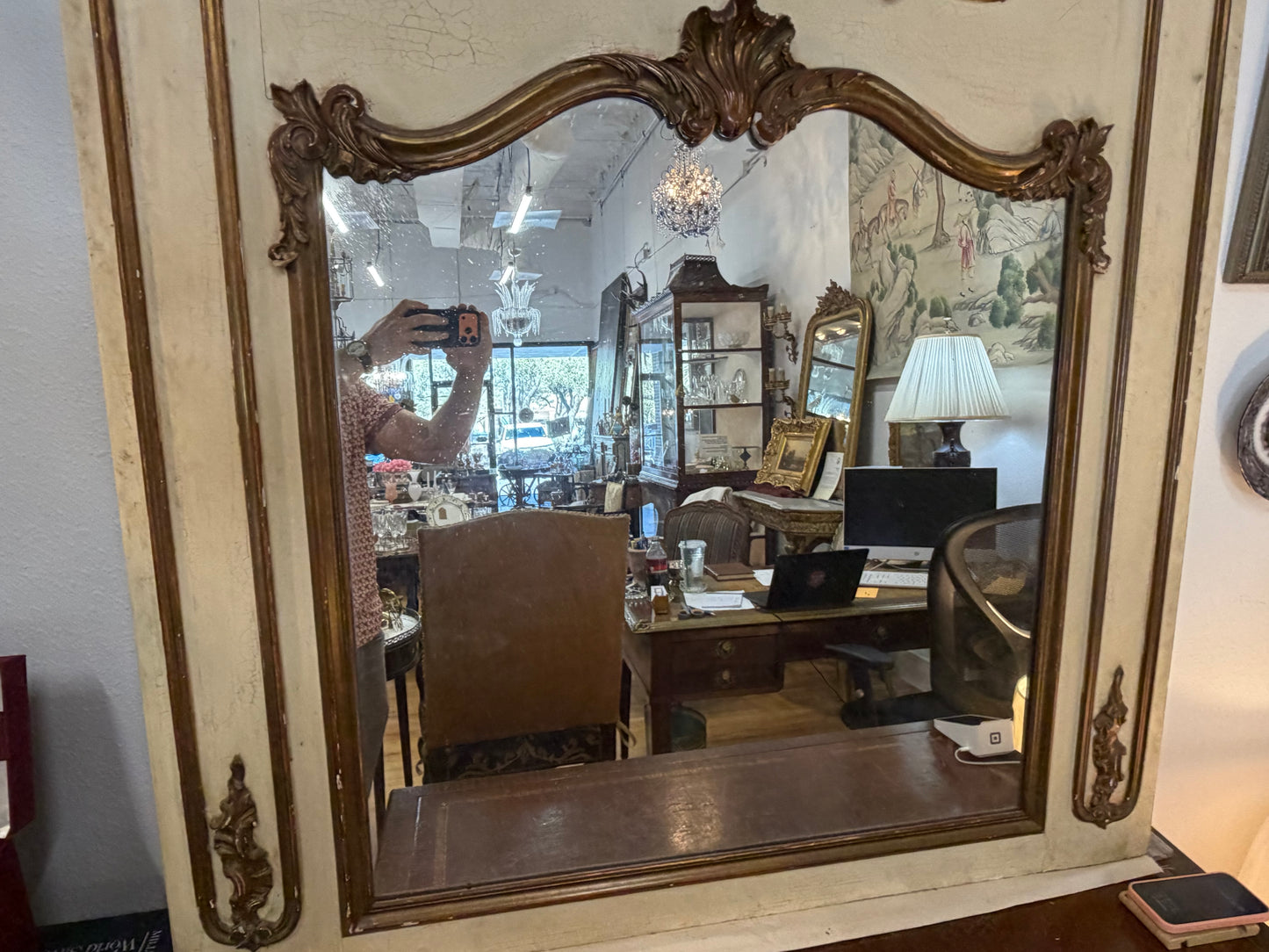 Cream And Gold  Trumeau Mirror