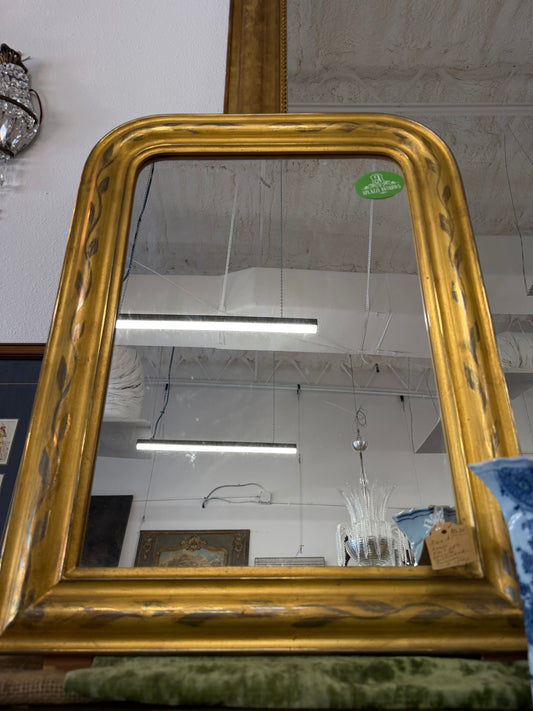 French Louis Xvi Style Gilt-Painted Gold Mirror