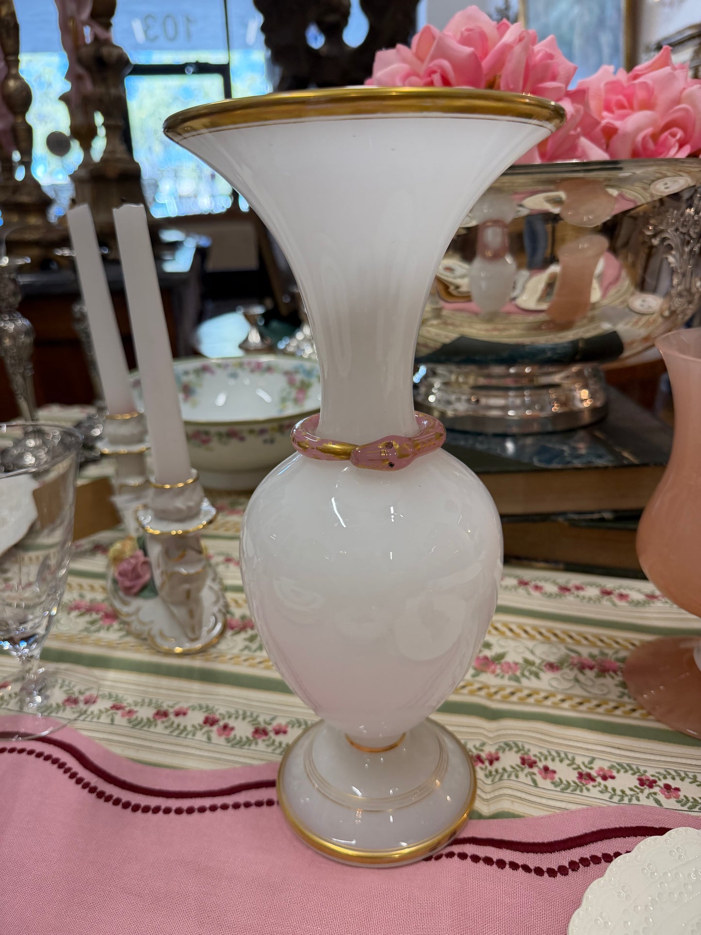 Opaline Vase With Snake