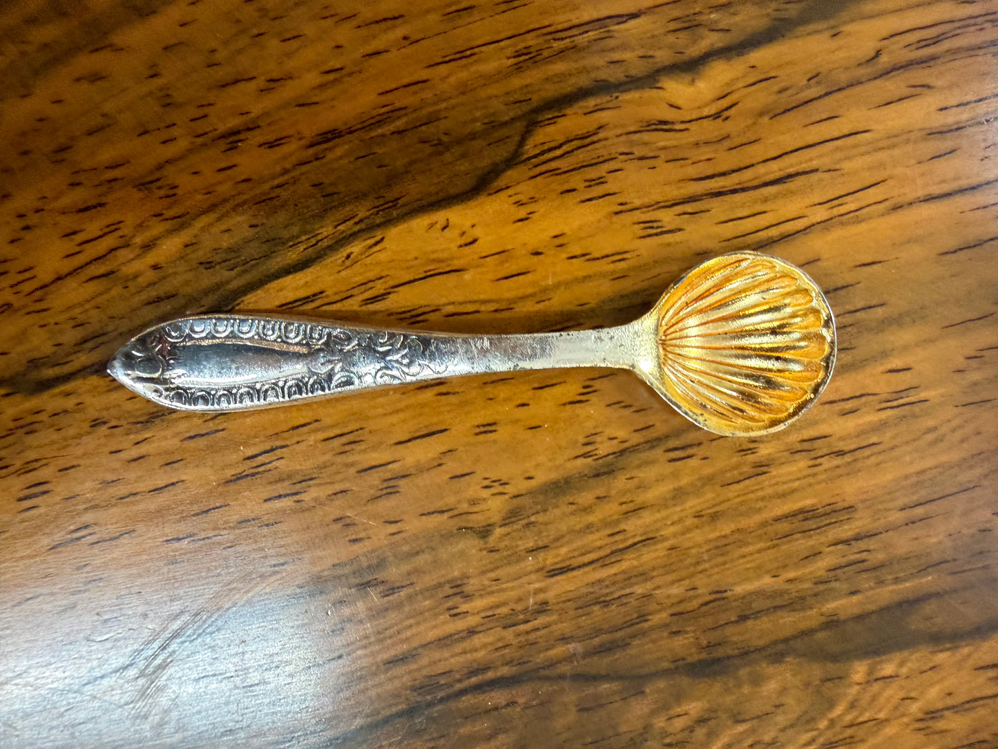 Sterling Salt Spoons, shell motif