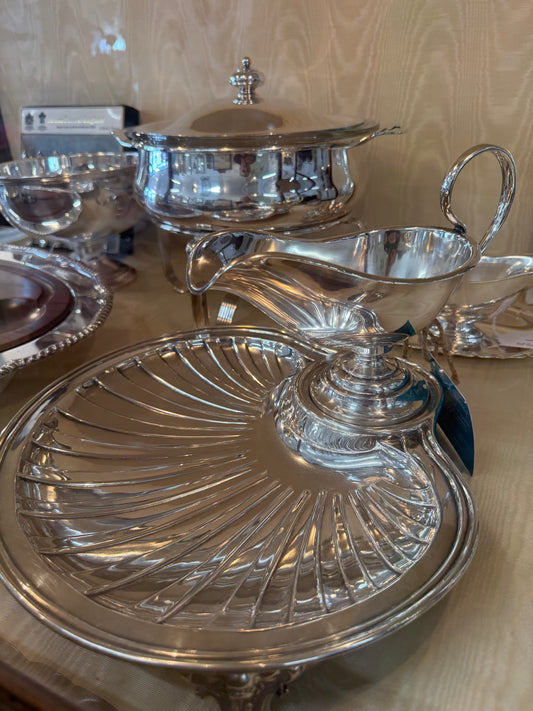 Germany Made Silverplate Server(Sauce Boat Is Fixed)