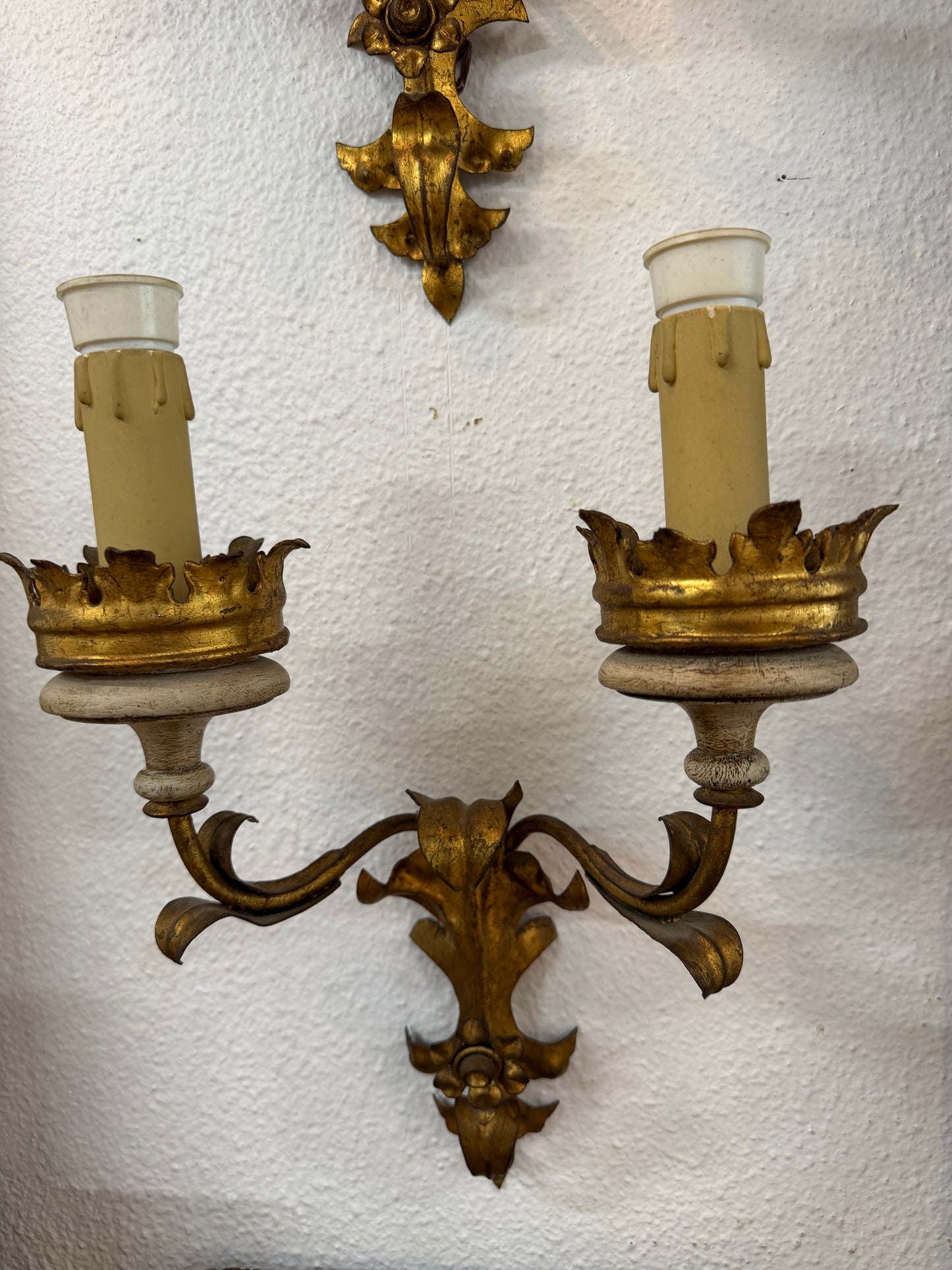 2 Sconces With Crowns, Parma Italy, 12"l x 7"w x16"T