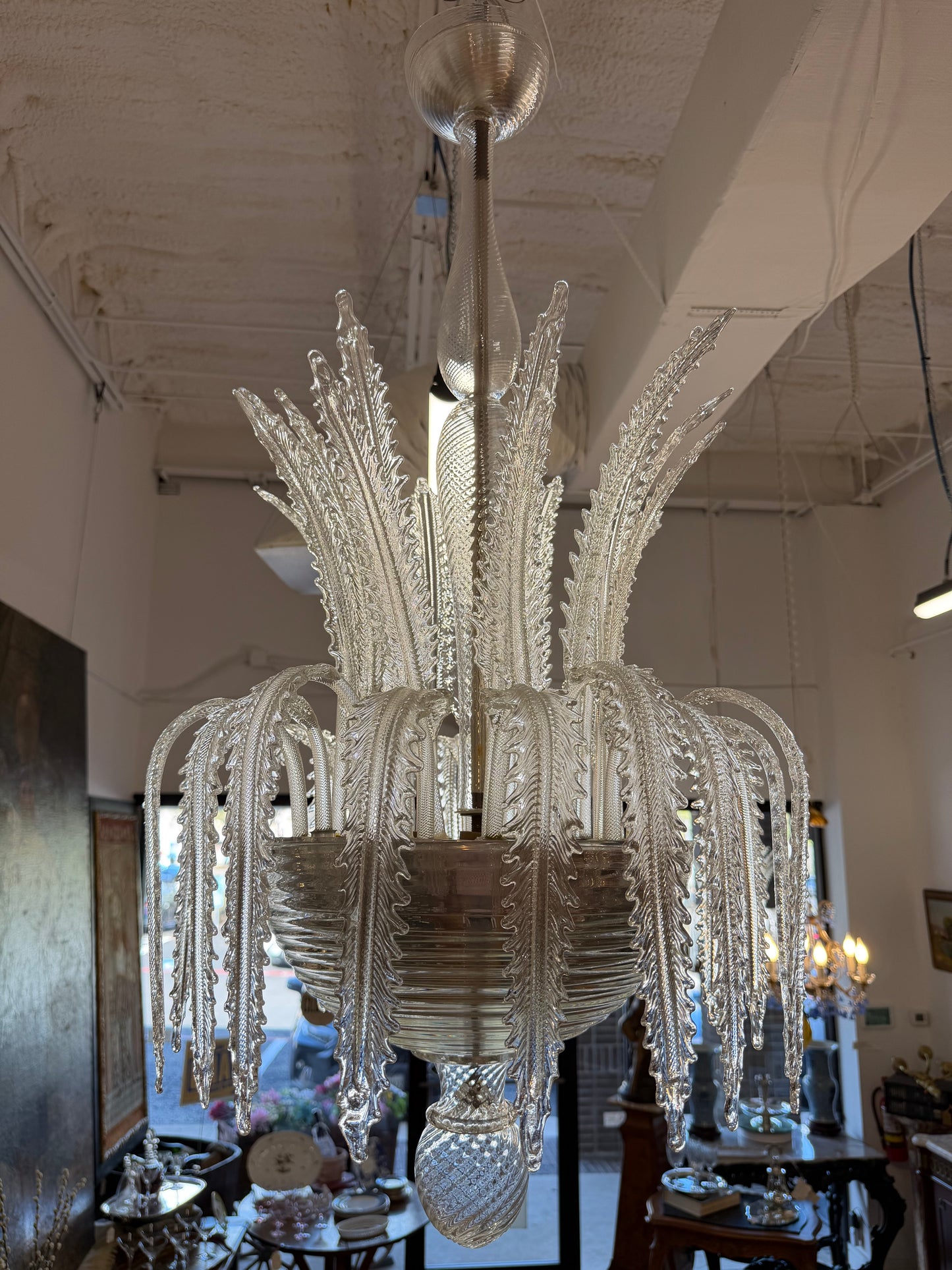 1950s Barovier&Toso Chandeliers, Campo San Maurizie, 1 Meter High X 50 Cm Wide