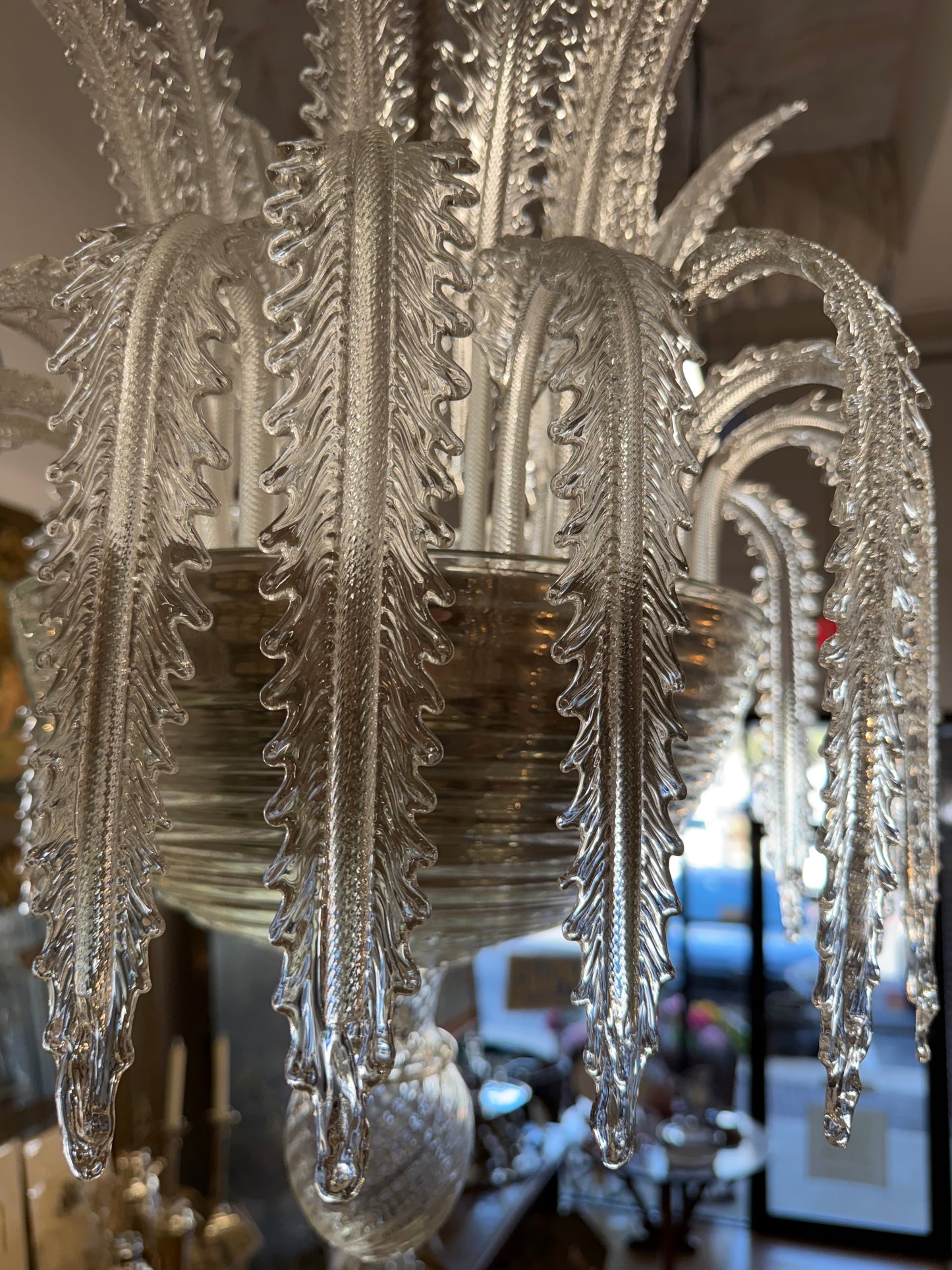 1950s Barovier&Toso Chandeliers, Campo San Maurizie, 1 Meter High X 50 Cm Wide