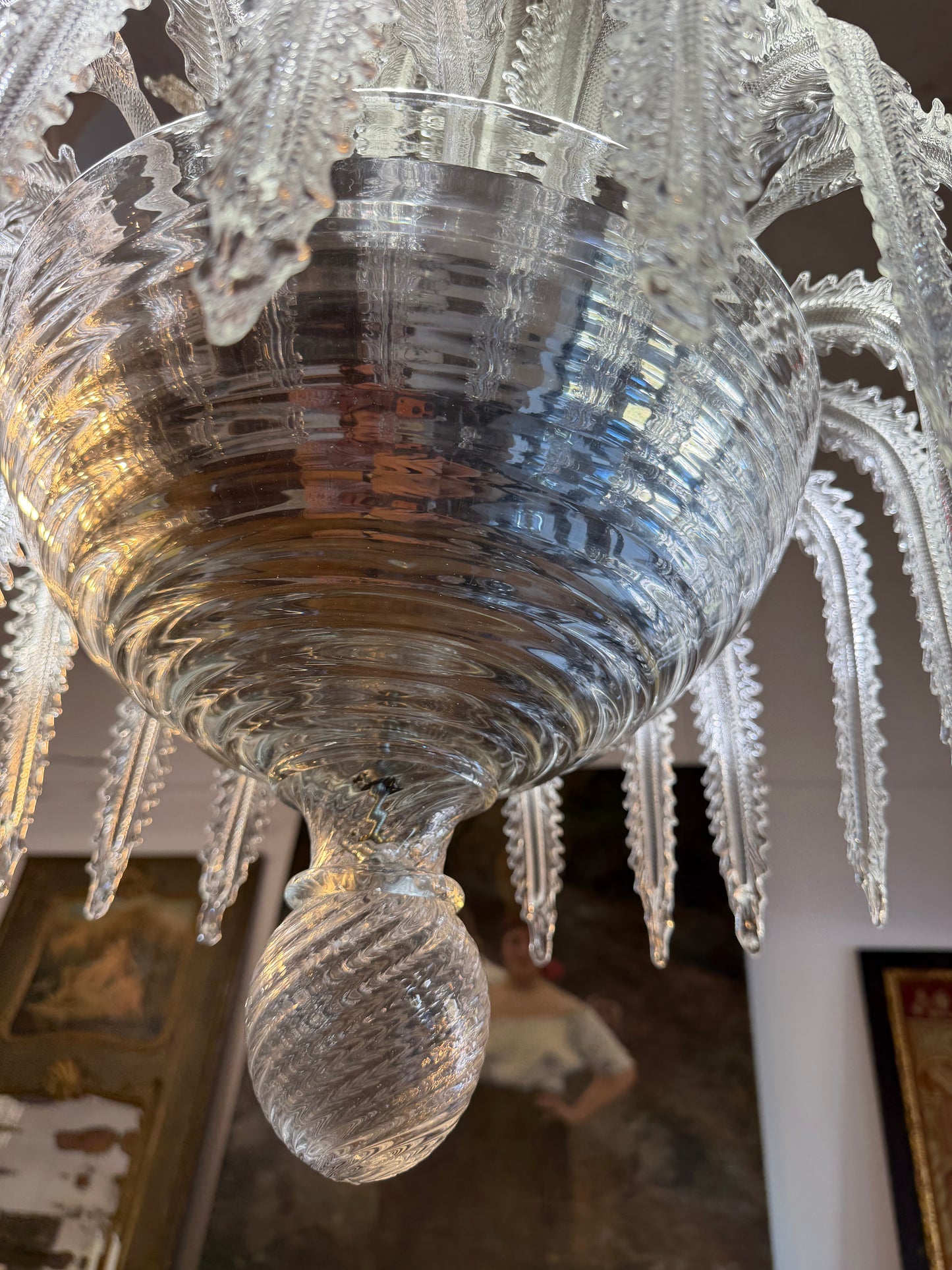 1950s Barovier&Toso Chandeliers, Campo San Maurizie, 1 Meter High X 50 Cm Wide