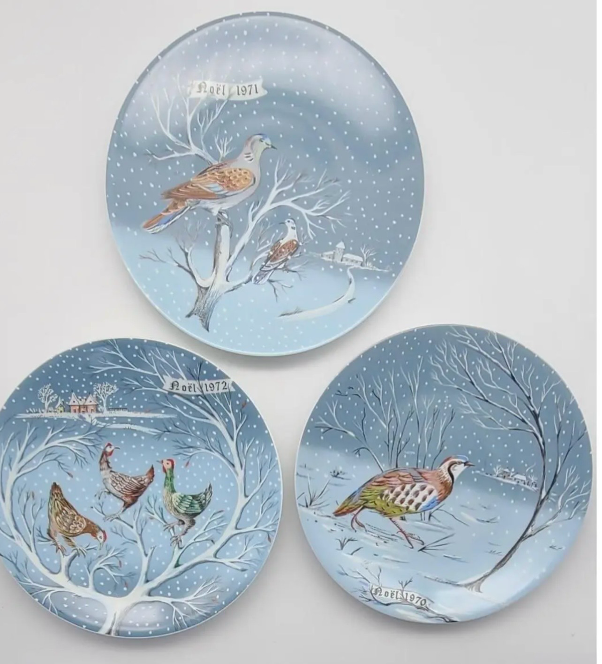 Vintage 1970s Haviland Limoge & Remy Hetraue the Twelve Days of Christmas Plates | Set of 12