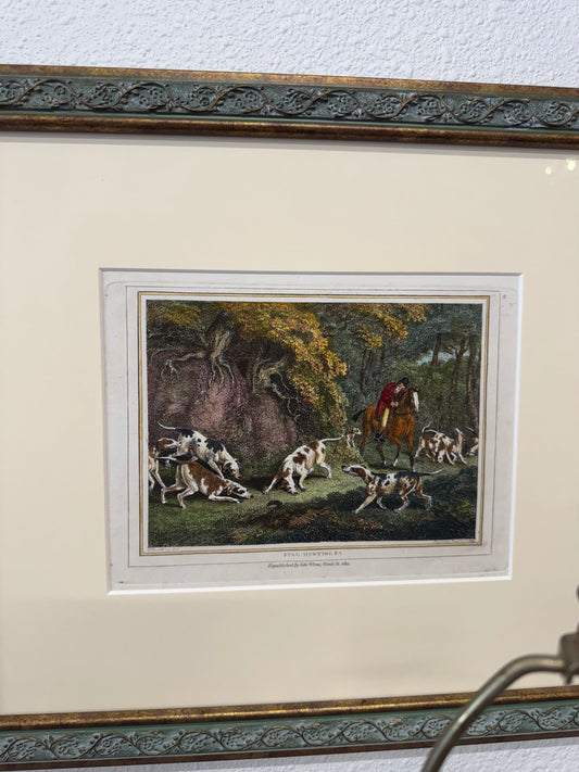 Antique Samuel Howitt Hand-Colored Engravings “Stag Hunting” (2 of 4)