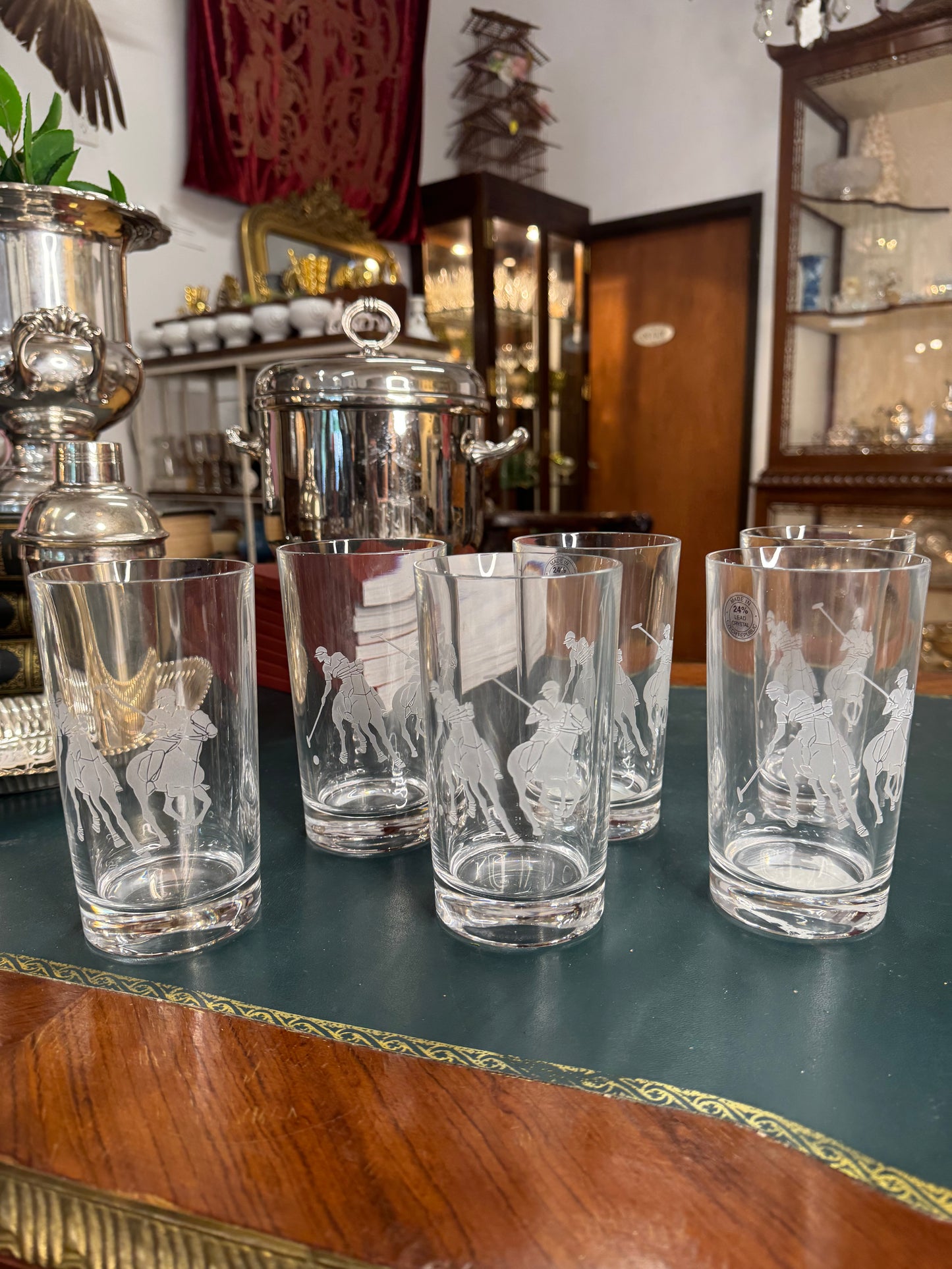 Vintage Ralph Lauren Etched Highball Glasses Set of 6