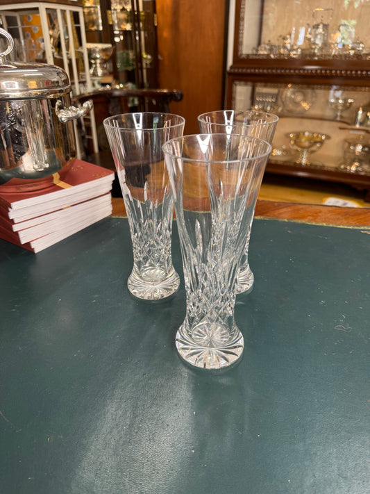 Set of 3 Antique Waterford Crystal Pilsner Glasses
