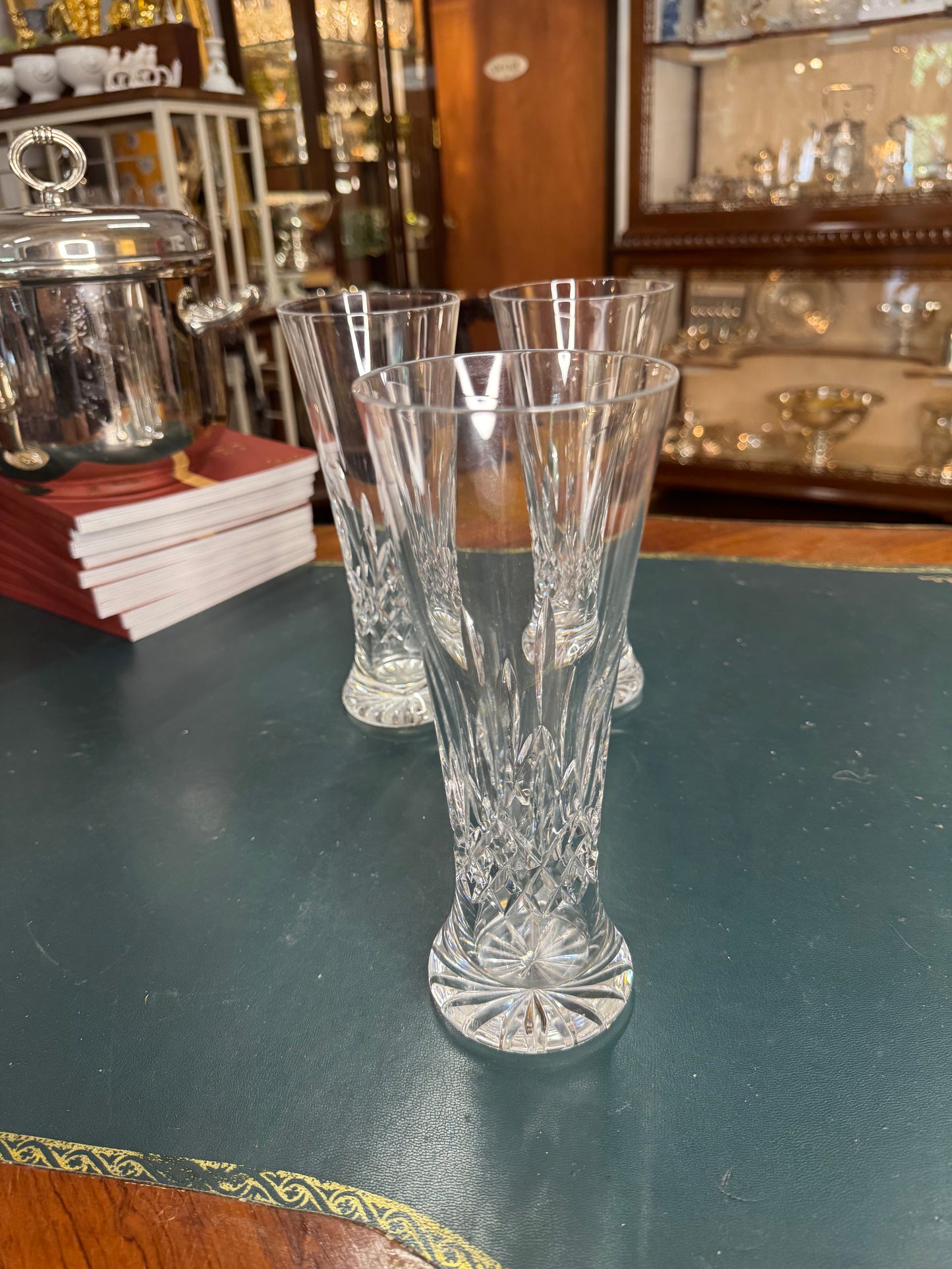 Set of 3 Antique Waterford Crystal Pilsner Glasses