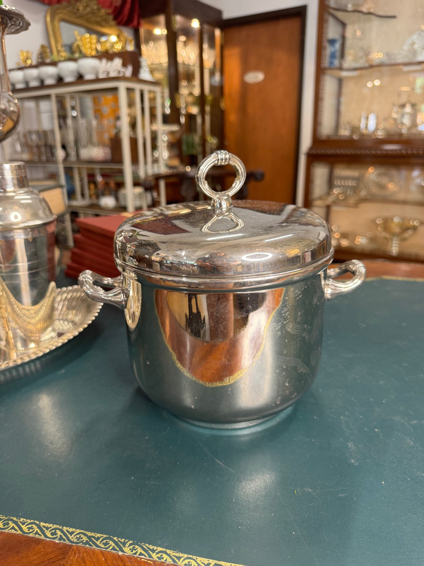 Silver Plate Ice Bucket with liner