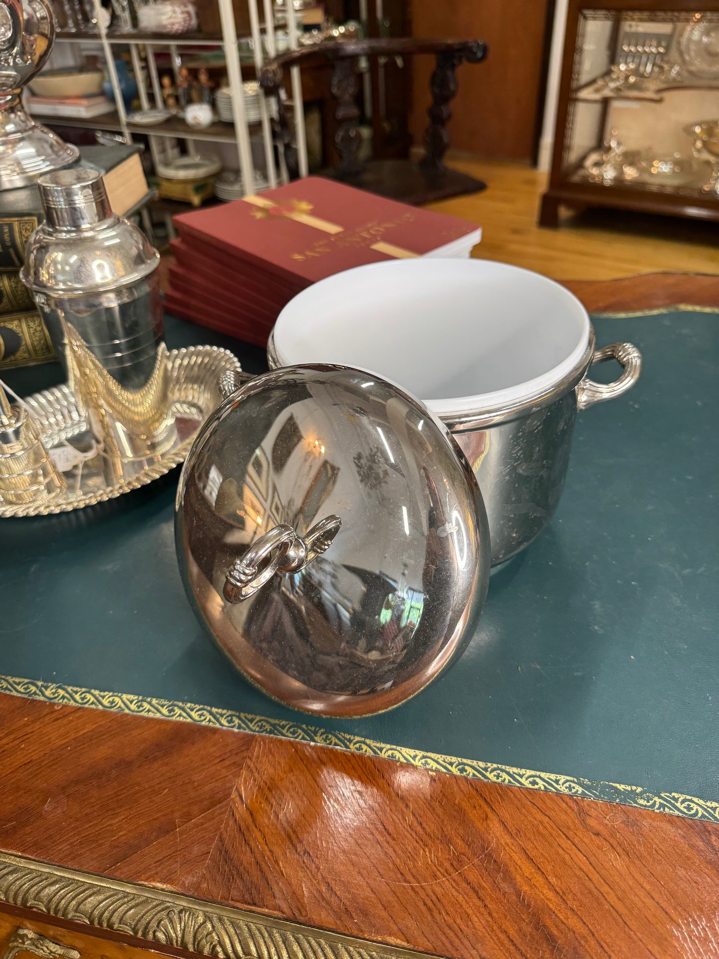 Silver Plate Ice Bucket with liner
