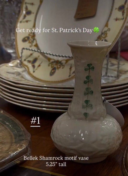 Belleck Shamrock motif vase