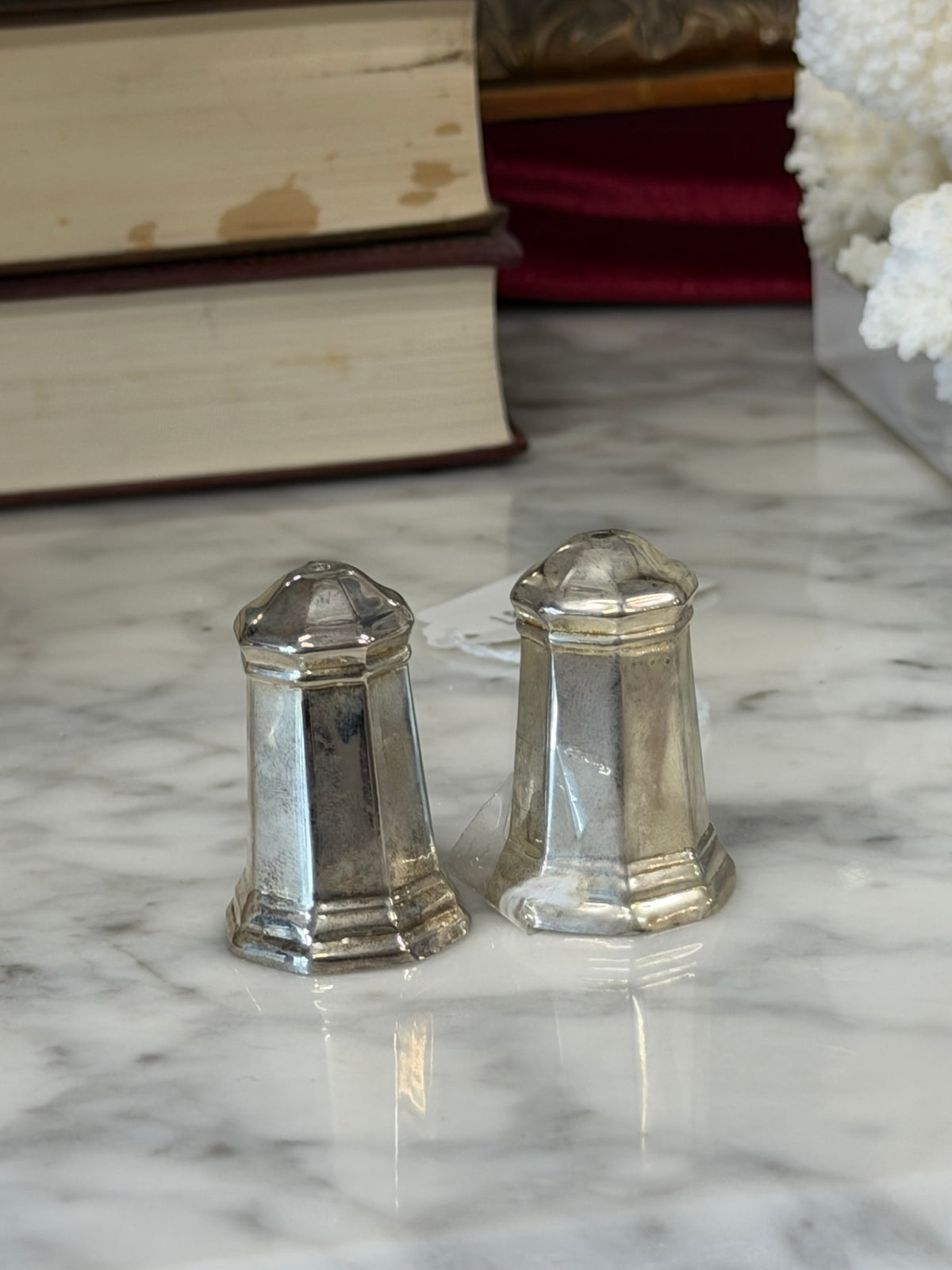 Silver Salt and Pepper Shaker Set of Four
