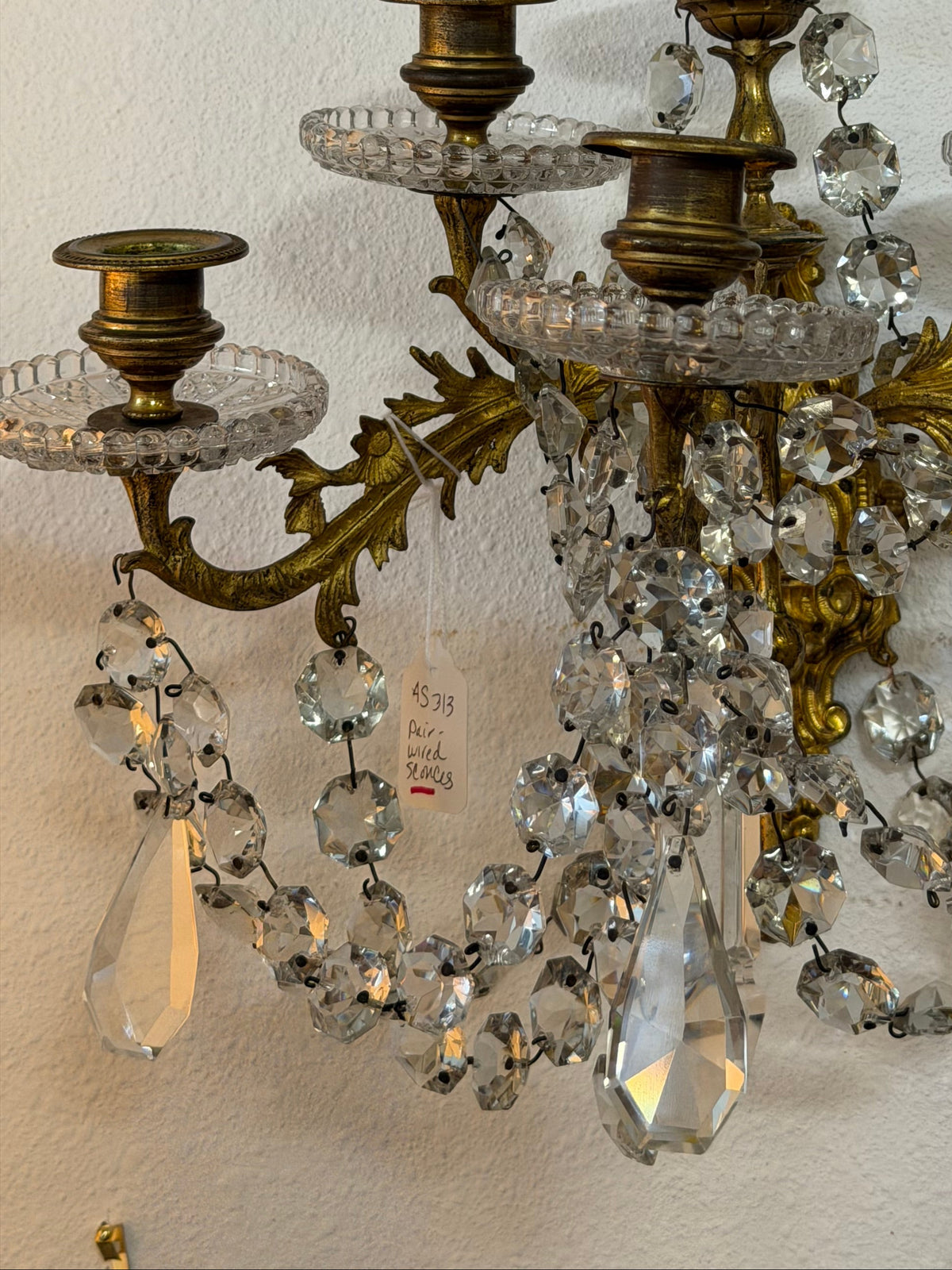 Pair Of Crystal Sconces