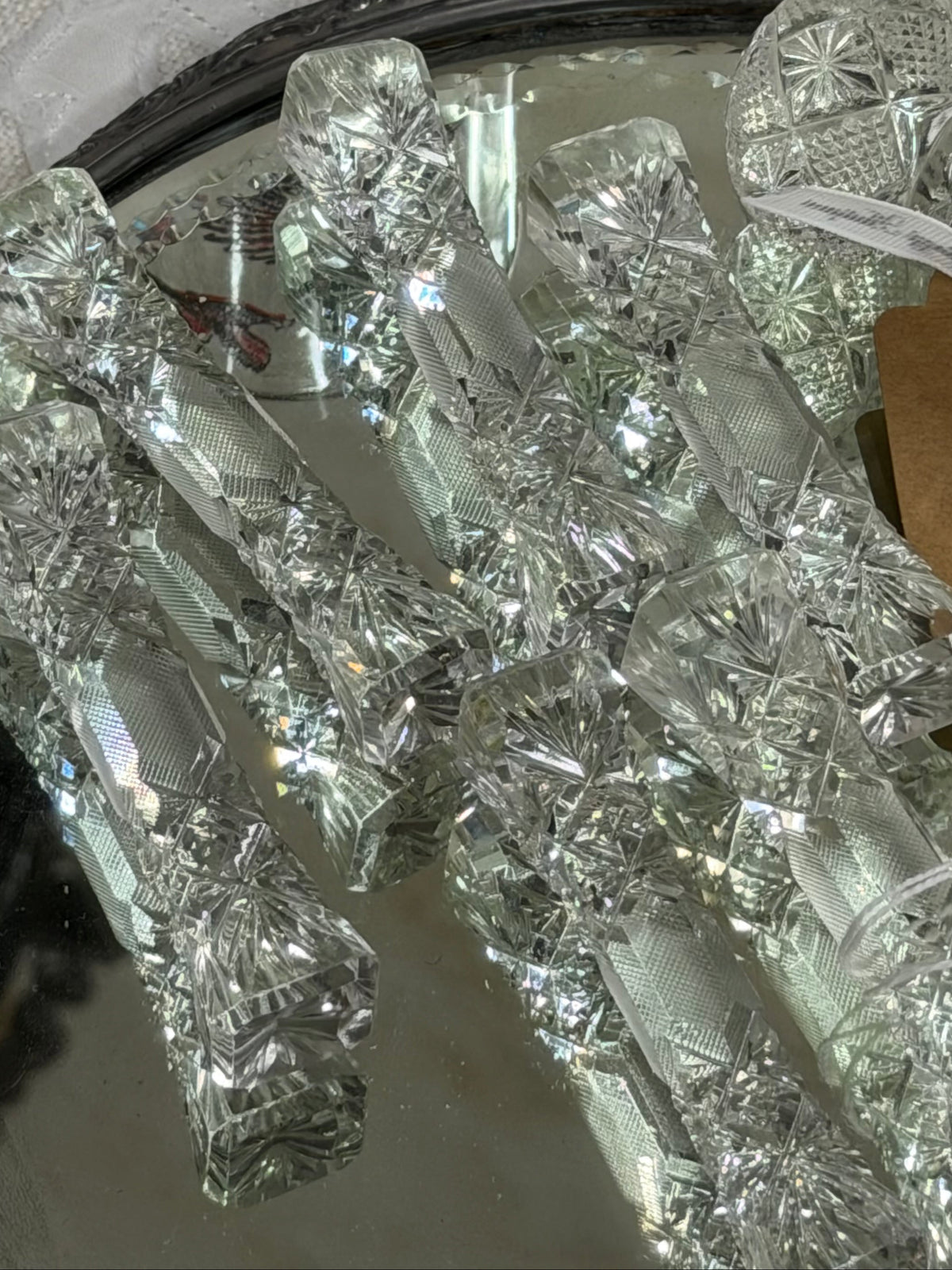 Antique German Crystal Knife Rests | Set of 6