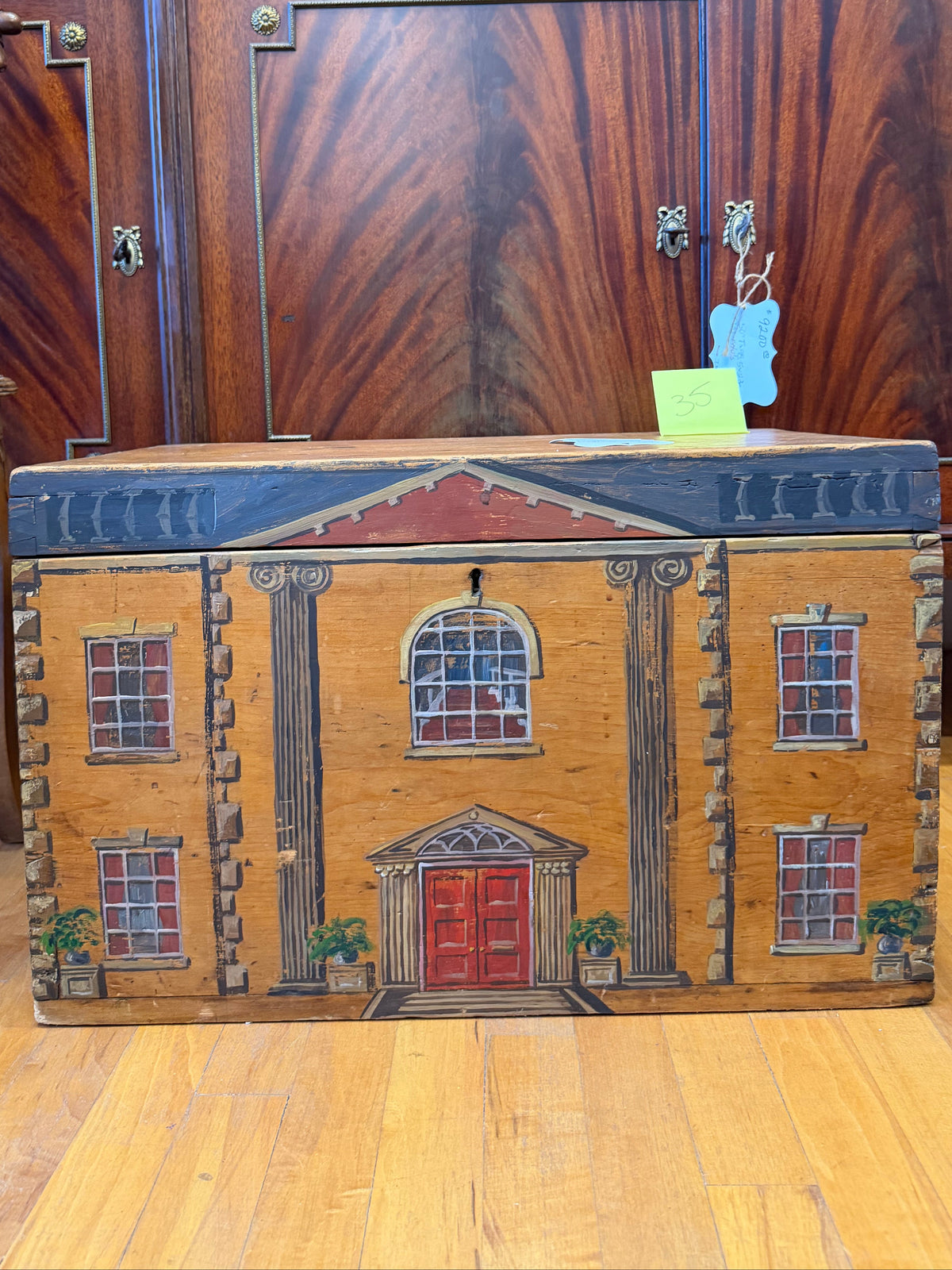 English 19th Century Pine Work Box
