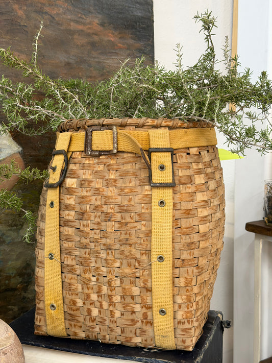 Vintage English Basket with Straps