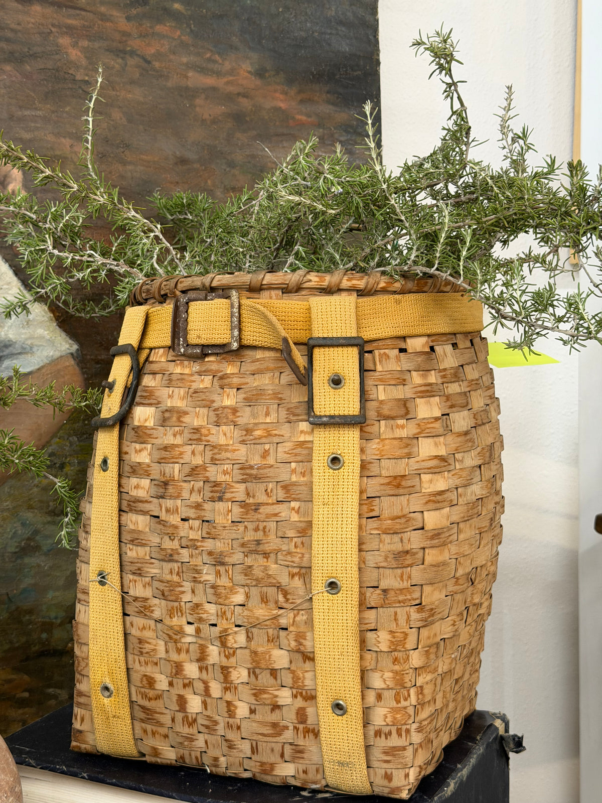 Vintage English Basket with Straps