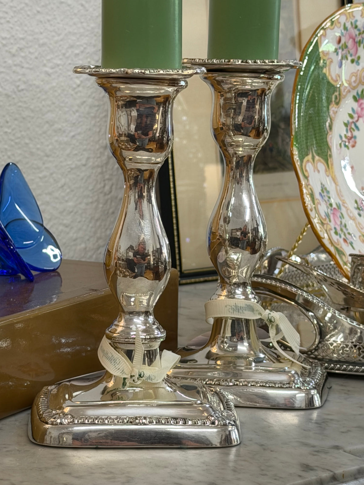 England Pair of Victorian Silver Candlesticks