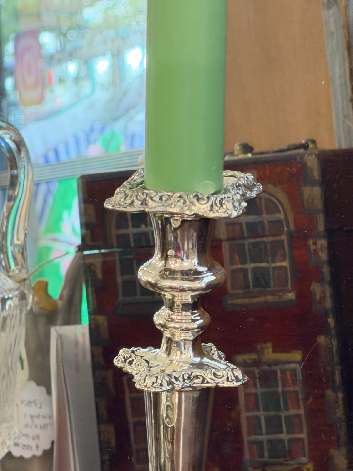 England Pair of Victorian Silverplated Ornated Candlesticks