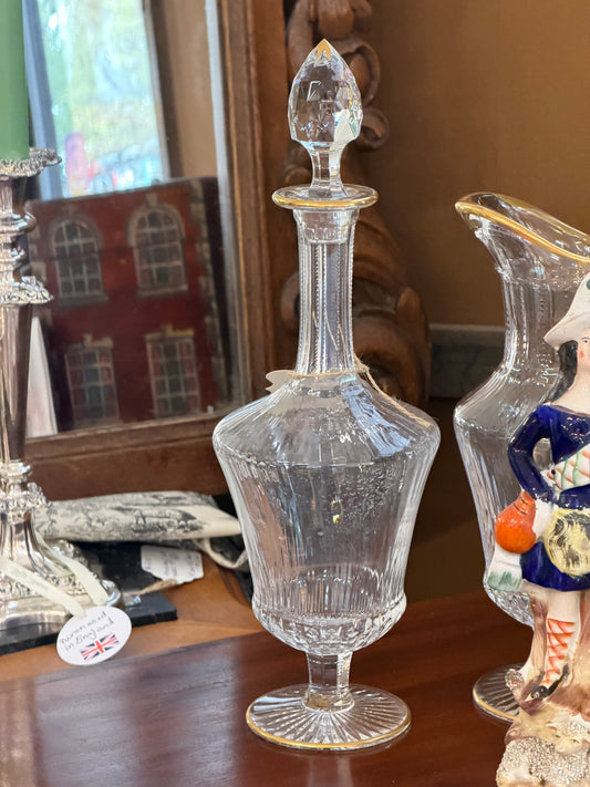 St. Louis Apollo Crystal and Gold Decanter and Stopper